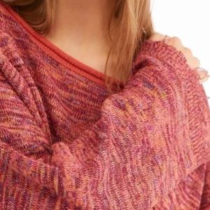 FREE PEOPLE Prism SpaceDye Fringe Hem Sweater size L